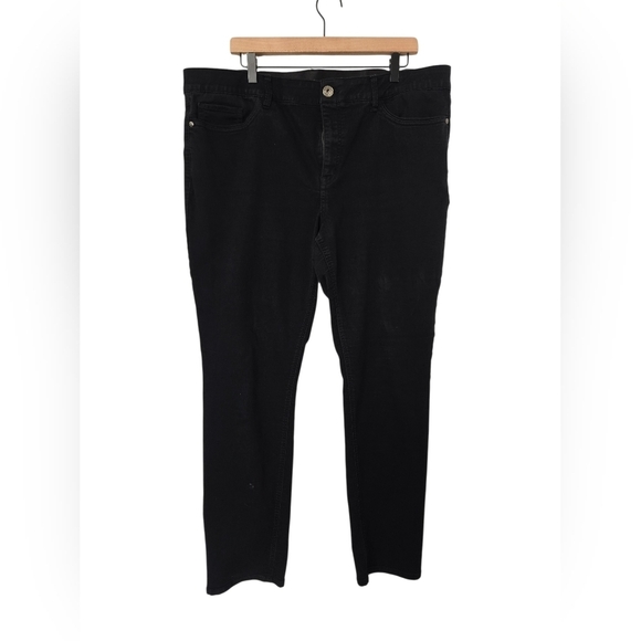 Sara Pants - Liz Claiborne Sara Slim Leg Mid Rise Black Straight Jeans 20Tall